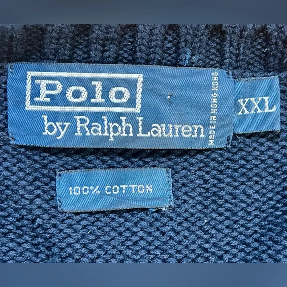 VINTAGE Polo Ralph Lauren knit‎ sleeveless sweater vest v neck 100% cotton 90s